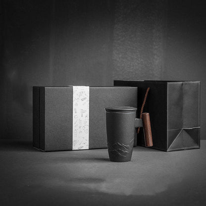 Avelena | Große Tasse, Keramik-Teetasse mit Deckel. Große Teetasse mit Deckel