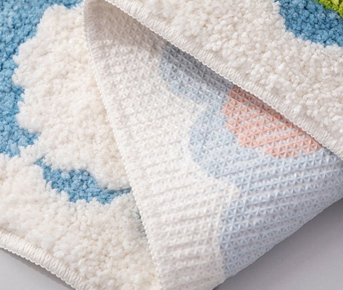 Avelena | Bunte Blumen Badezimmermatte, Orange Flora Weicher Badezimmerteppich, Gewebte Badematte, Lila Tulpe Wasserabsorbierende Rutschfeste Badematte