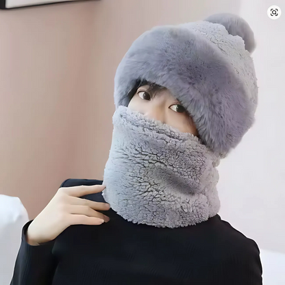 Avelena | Winter Faux Fur Beanie Scarf Set