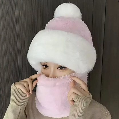 Avelena | Winter Faux Fur Beanie Scarf Set