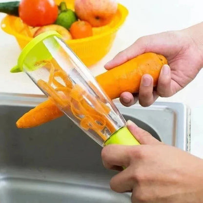 Avelena | Multifunktionaler Apfel- und Gemüse-schäler mit Aufbewahrungstub