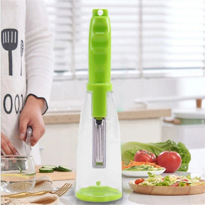 Avelena | Multifunktionaler Apfel- und Gemüse-schäler mit Aufbewahrungstub