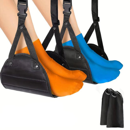 Avelena | 2-Pack Fußhängematte, Tragereise- und Untertisch-Beinstütze mit verstellbaren Riemen