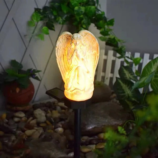 Avelena | Dekorative Solar Engel Gartenlampe mit LED-Beleuchtung