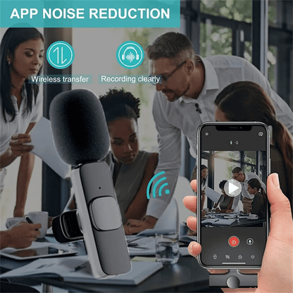 Avelena | Drahtloses Mini Miniatur Lavalier Ansteckmikrofon Tragbares kleines winziges Mic Mikrofon für Iphone