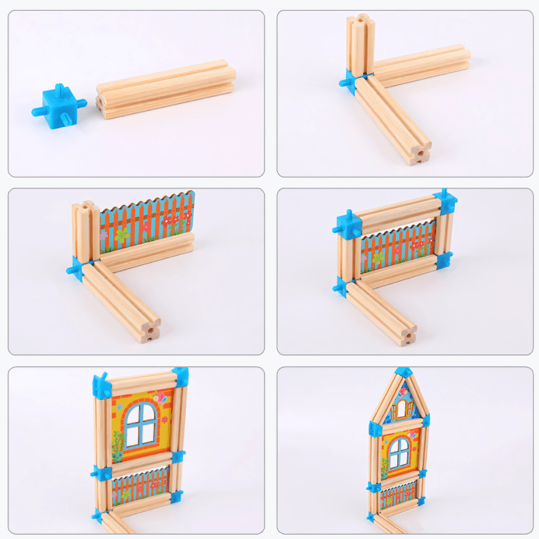 Avelena | Wooden Dollhouse Building Toy Set