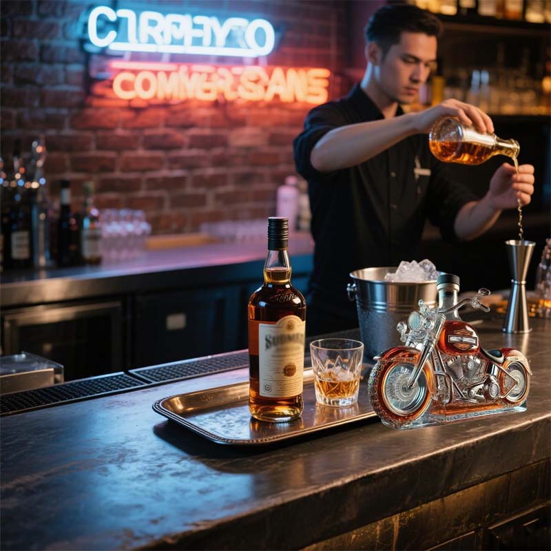 Avelena | Harley Motorrad-förmiger Whisky Dekanter für die Hausbar