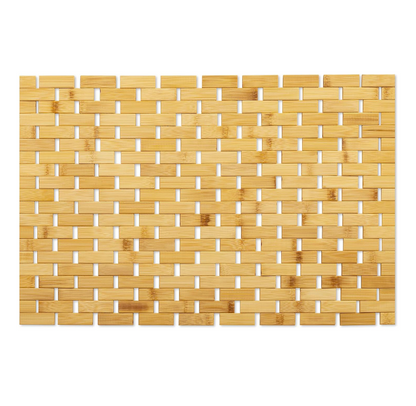 Avelena | Bambus-Badmatte Rutschfest Wasserabweisender Läuferteppich Für Badezimmer Naturholz Badezimmer Dusche Fußteppich Rutschfester Stoff