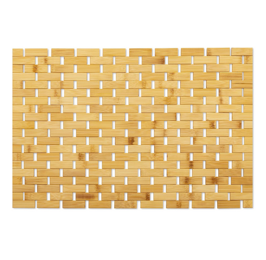 Avelena | Bambus-Badmatte Rutschfest Wasserabweisender Läuferteppich Für Badezimmer Naturholz Badezimmer Dusche Fußteppich Rutschfester Stoff