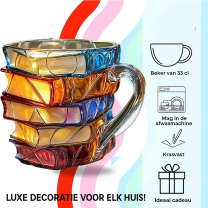 Avelena | BookCup 3D Becher – Handgemalter Literaturbecher in Buchform