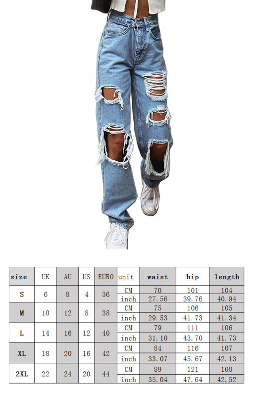 Damen-Jeanshose im Ripped-Wash-Stil