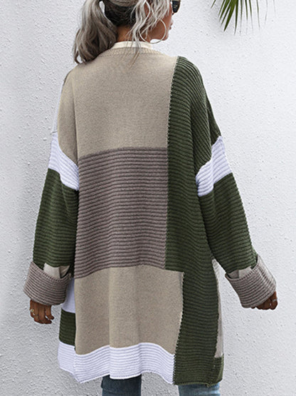 Fauler Stil, verdickter Herbst und Winter, lange Strickjacke, Mantel für Damen