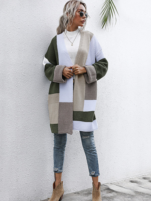 Fauler Stil, verdickter Herbst und Winter, lange Strickjacke, Mantel für Damen