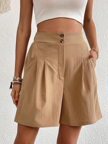 Avelena lockere Hose, lässige Damen-Shorts mit hoher Taille und weitem Bein