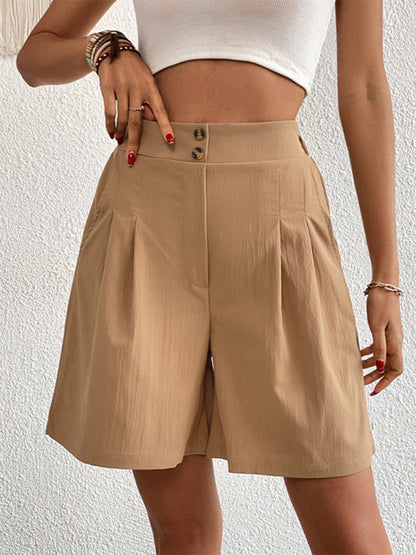 Avelena lockere Hose, lässige Damen-Shorts mit hoher Taille und weitem Bein