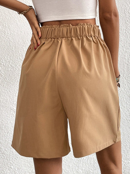 Avelena lockere Hose, lässige Damen-Shorts mit hoher Taille und weitem Bein