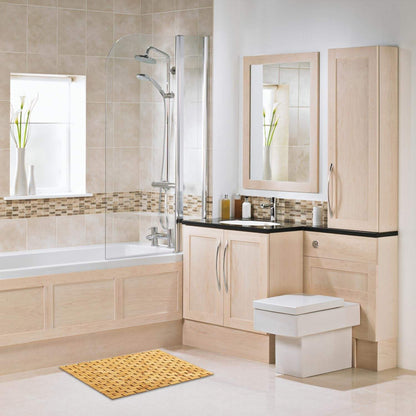 Avelena | Bambus-Badmatte Rutschfest Wasserabweisender Läuferteppich Für Badezimmer Naturholz Badezimmer Dusche Fußteppich Rutschfester Stoff