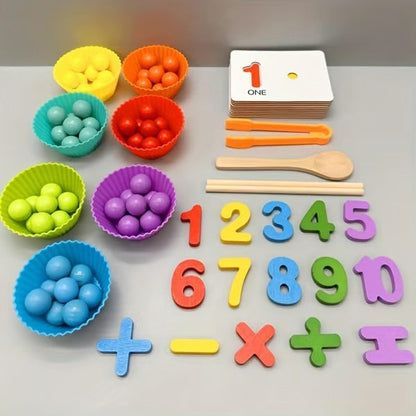 Avelena | Mathematik Lernspielzeug Set | Bunte Holzperlen | Vorschule & Kindergarten