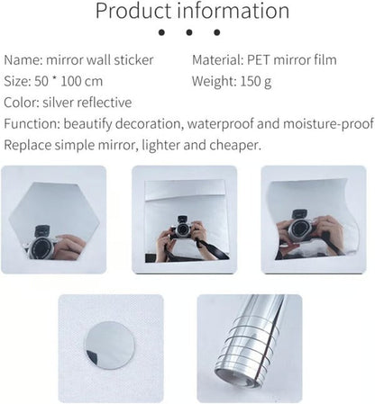 Avelena | Spiegel Folien Set | Flexible PET Spiegelfliesen | Selbstklebend, Bruchsicher & Leicht