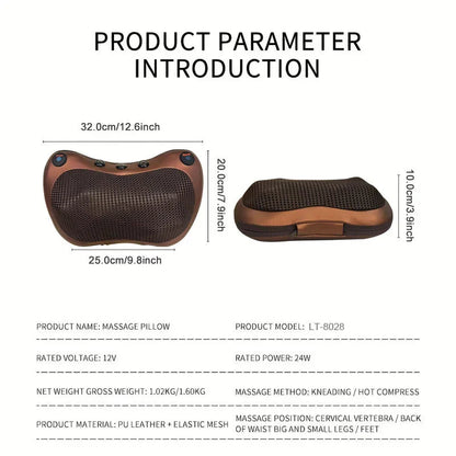 Avelena | Beheiztes Nacken- und Rückenmassagekissen | Muskelentspannung & Schmerzlinderung