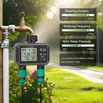 Avelena | Dual-Zone Sprinkler Wasser Timer mit Smart Scheduling & LCD Display