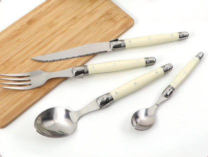 Avelena | Elfenbeinfarbenes Laguiole-Besteckset