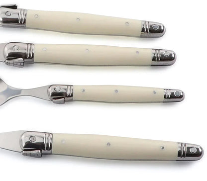 Avelena | Elfenbeinfarbenes Laguiole-Besteckset
