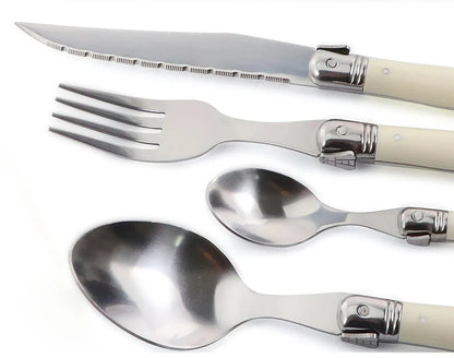 Avelena | Elfenbeinfarbenes Laguiole-Besteckset