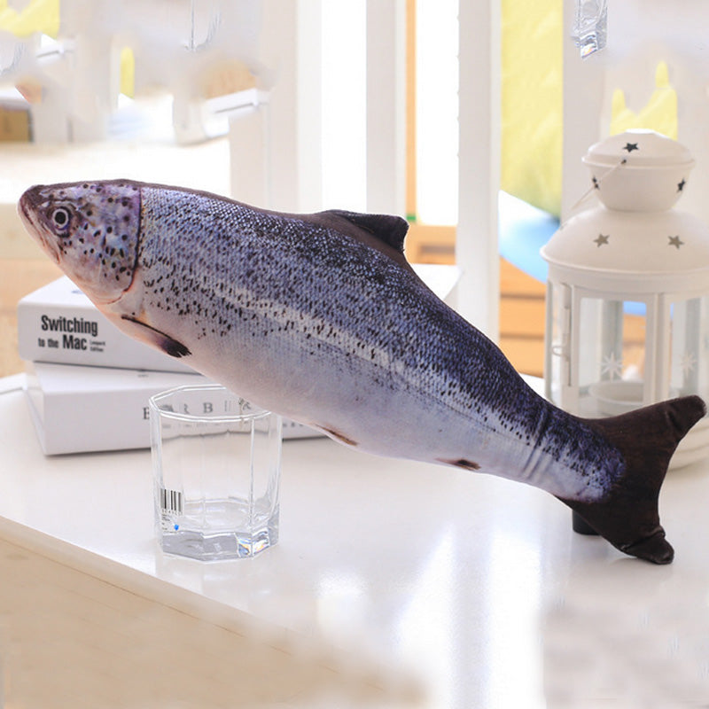 Avelena | 1Pc 3D Fisch Kreativ Katze Kätzchen Kauen Katzen Spielzeug Puppe Katzenminze Gefüllter Fisch Interaktives Kätzchen Spielzeug Gefülltes Kissen