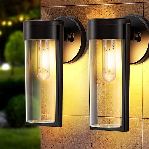 Avelena | Solar-Wandleuchten Solarbetriebene Decklichter, Automatisches Ein/Aus Wasserdichte Solar-Außenlichter Wandmontage Solar-Dekorationslichter für Wandzaun Patio-Pfosten Garten Veranda