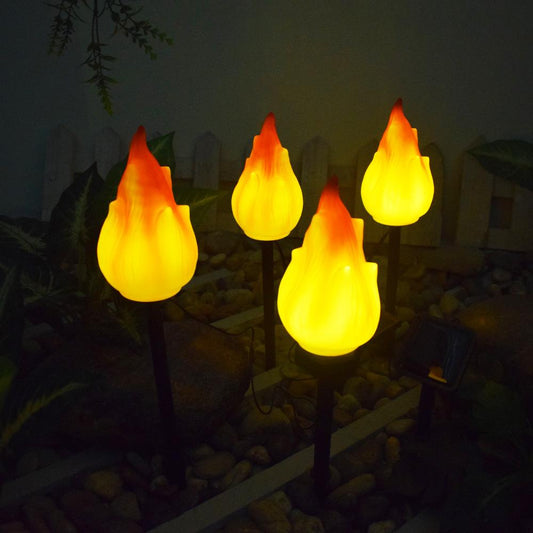 Avelena | Solar-Außenlichter mit flackernder Flamme, Solarlichter für außen, wasserdichte LED-Flammenfackeln, Solar-Außenlichter für Camping Garten Landschaft Patio Weg Außendekoration