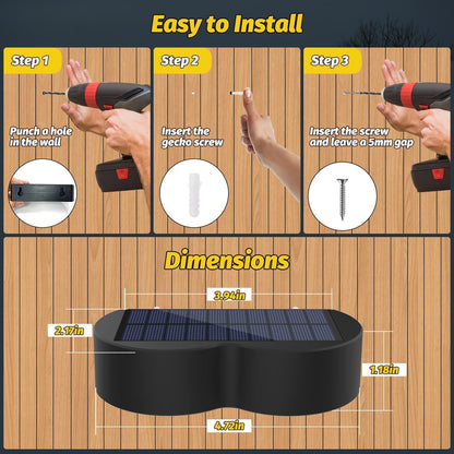 Avelena | Solarzaunlichter Außeneigenwandlichter Wasserdicht IP65, Warmweiß & RGB 8 spezifische feste Farben für Zaun Wand Schritt Deck Patio