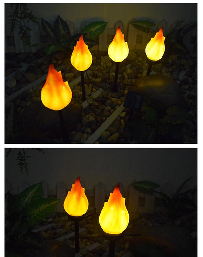 Avelena | Solar-Außenlichter mit flackernder Flamme, Solarlichter für außen, wasserdichte LED-Flammenfackeln, Solar-Außenlichter für Camping Garten Landschaft Patio Weg Außendekoration