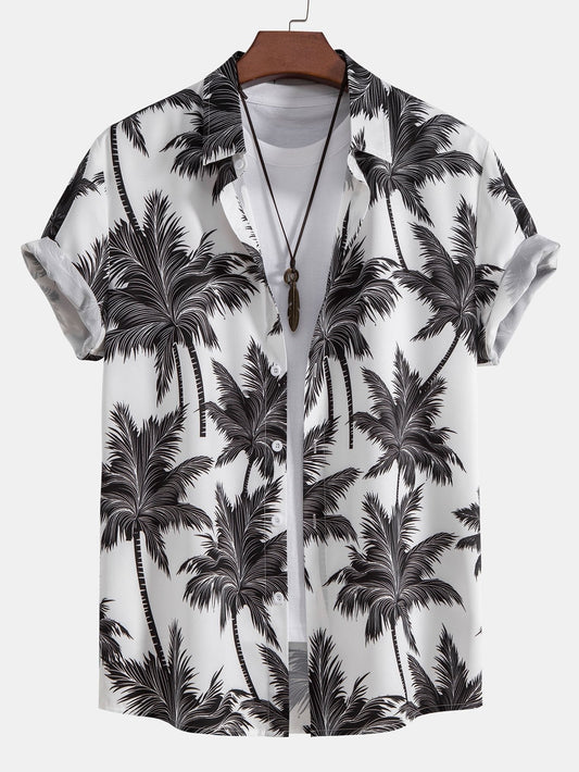 Avelena Tree Print Button Up Shirt & Swim Short