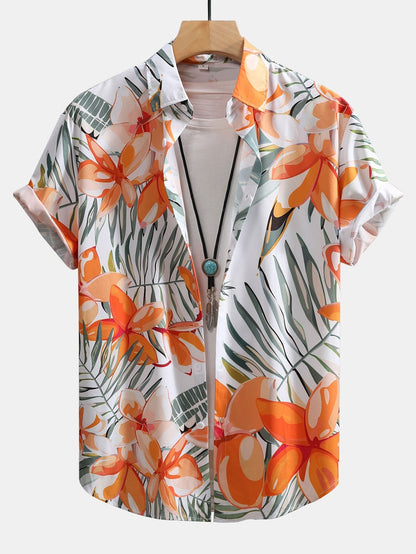 Avelena Plants Print Button Up Shirt