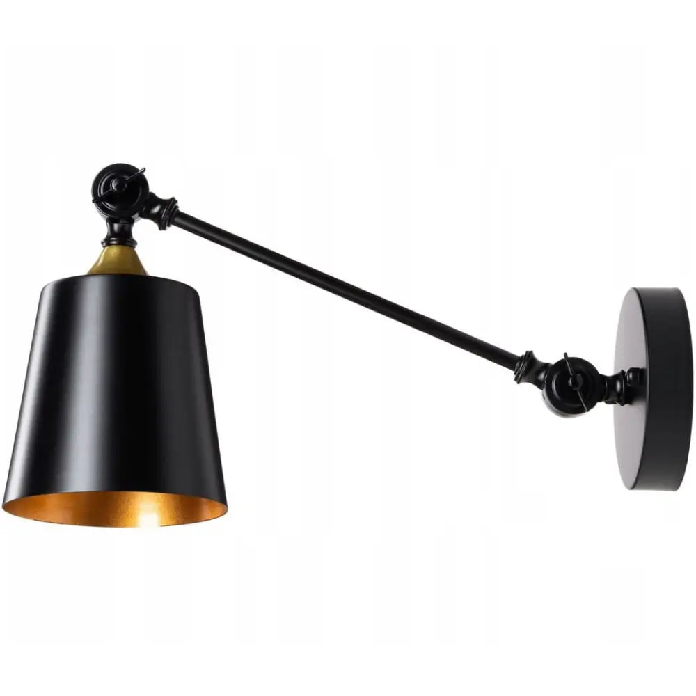 Avelena | Verstellbare Wandlampe In Schwarz Metall Loft Stil