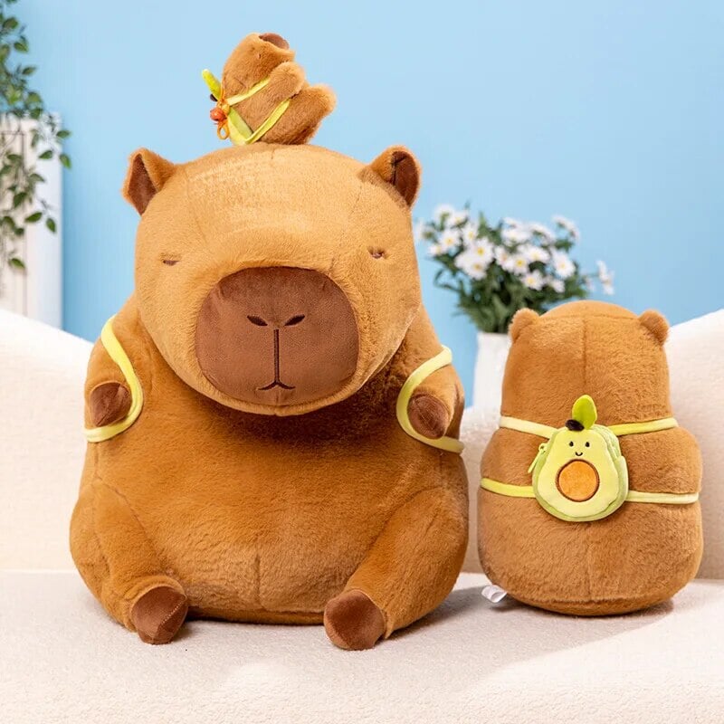 Avelena | Die Kawaii Capybara mit Mini Avocado Rucksack Plüschspielzeug