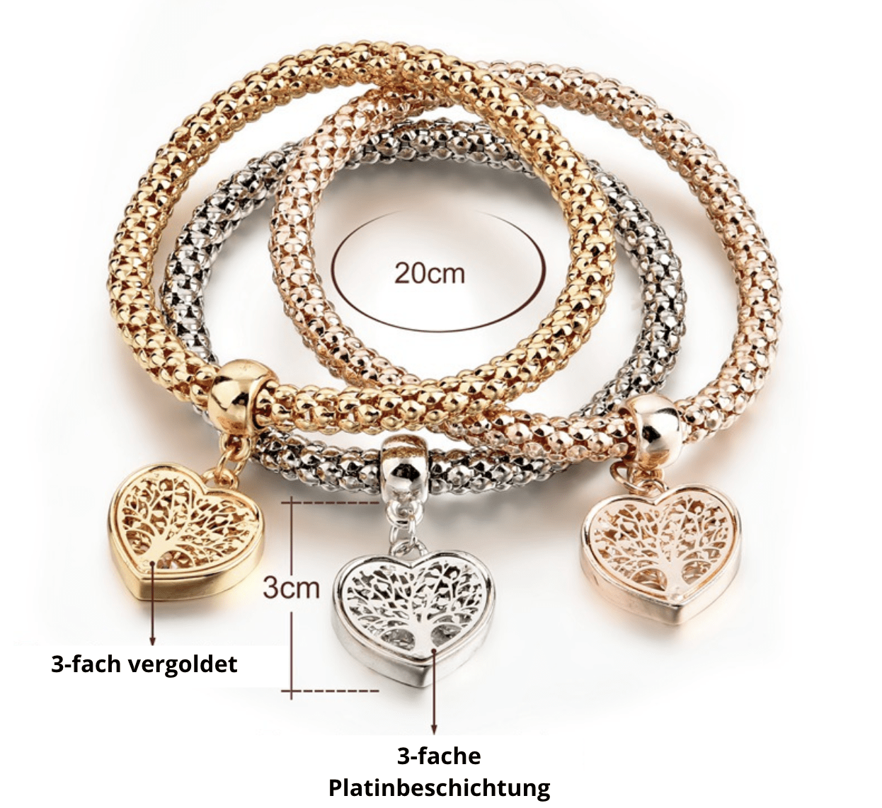 Avelena | Lebensbaum Armbandset - 3-Teilig Liora