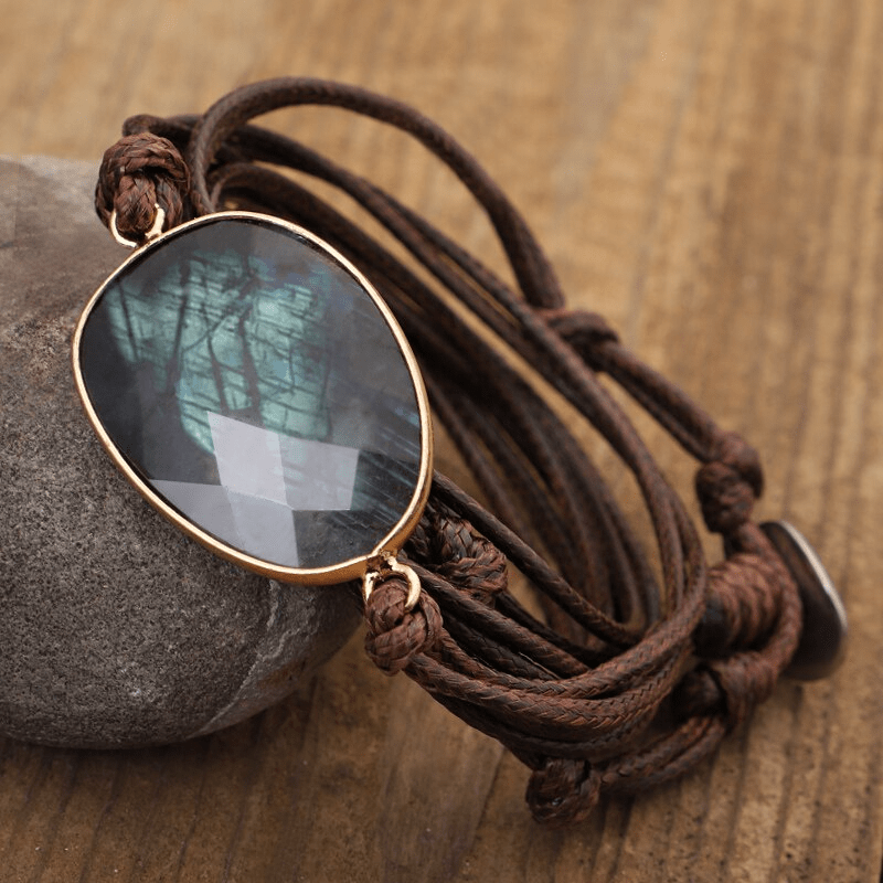 Avelena | Labradorit Seilerdraht-Armband Lunaria