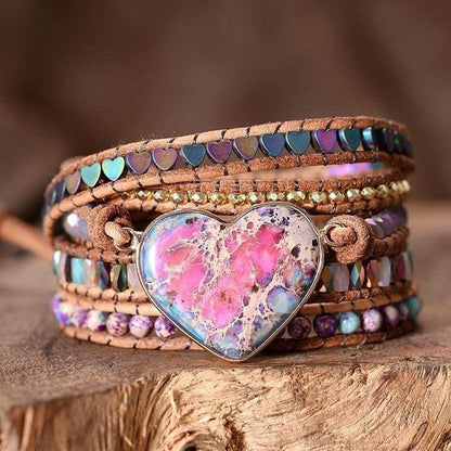Avelena | Jaspis Wickelarmband für Liebe & Schutz