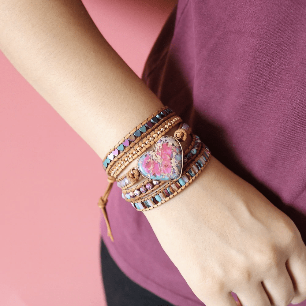 Avelena | Jaspis Wickelarmband für Liebe & Schutz