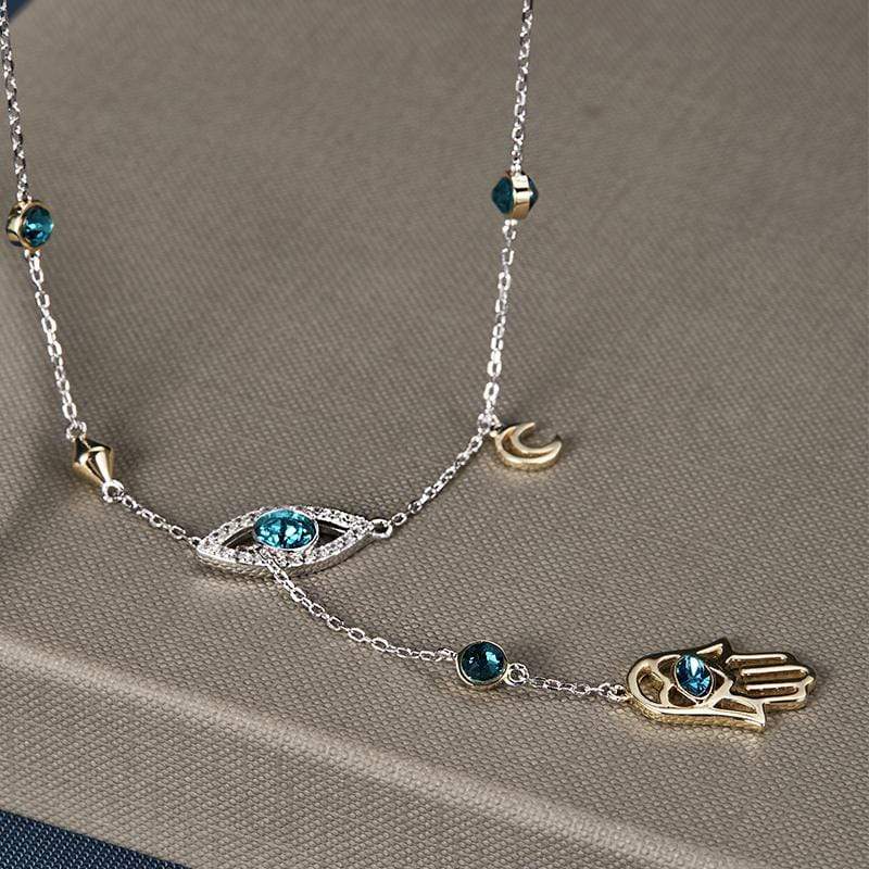 Avelena | Elegante Silberkette mit Hamsa