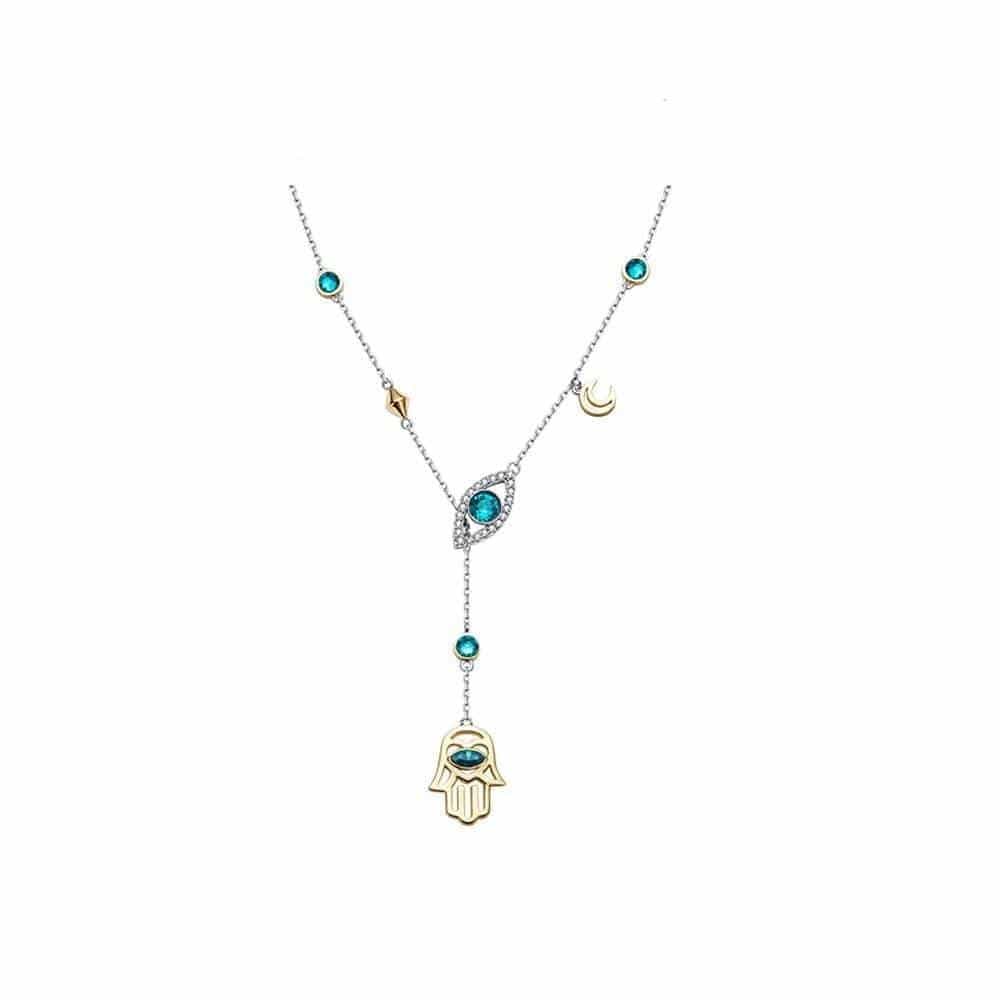 Avelena | Elegante Silberkette mit Hamsa