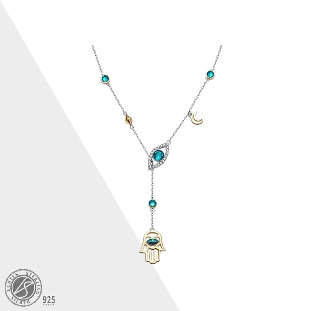Avelena | Elegante Silberkette mit Hamsa