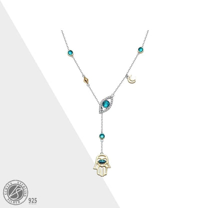 Avelena | Elegante Silberkette mit Hamsa