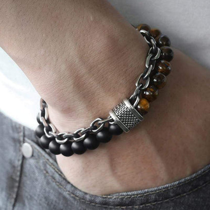 Avelena | Perlenarmband für Männer Der Krieger Asher