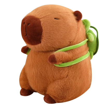 Avelena | Süßer Capybara-Plüsch mit Schildkröten-Rucksack - CapyBuddy