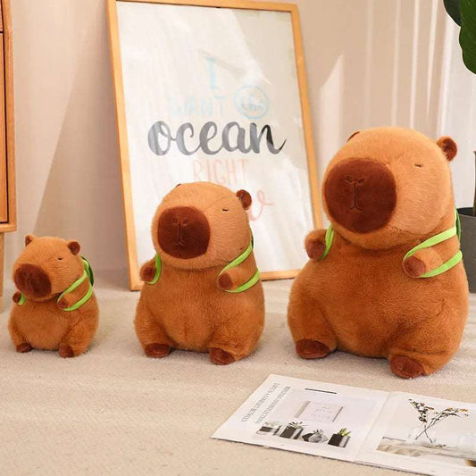 Avelena | Süßer Capybara-Plüsch mit Schildkröten-Rucksack - CapyBuddy
