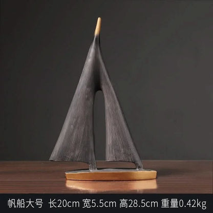 Avelena | Dekoratives minimalistisches Segelbootornament für die Wohnkultur