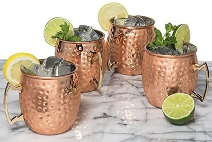 Avelena | Gehammerte Kupferbecher Set Chillcopper